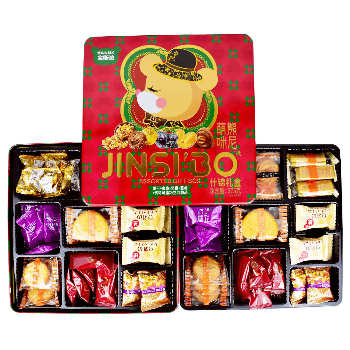 JINSI'BO金斯泊萌熊咪尼饼干蜜饯坚果蛋卷巧克力什锦礼盒送礼零食,零食/坚果/特产,糕点礼盒/伴手礼,淘宝优惠券,粉丝福利购,淘宝优惠卷