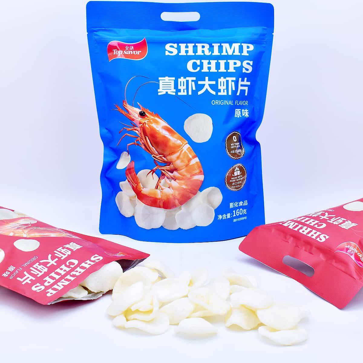 TopSavor金语真虾大虾片袋装原味膨化食品追剧解馋办公室休闲零食