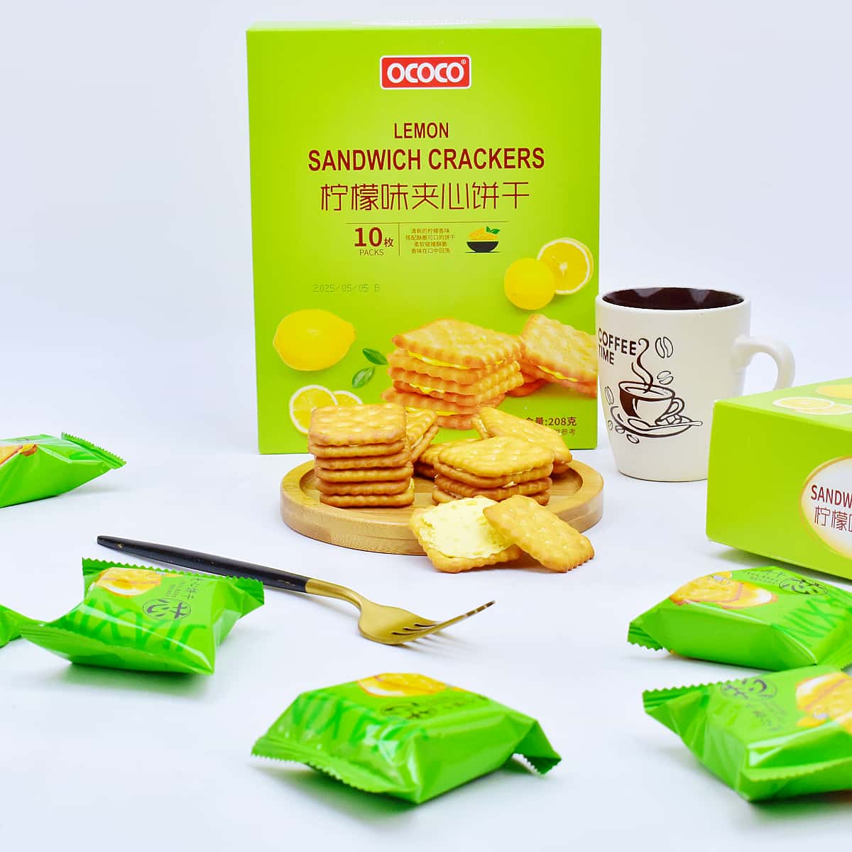 柠檬味夹心饼干下午茶点心小零食