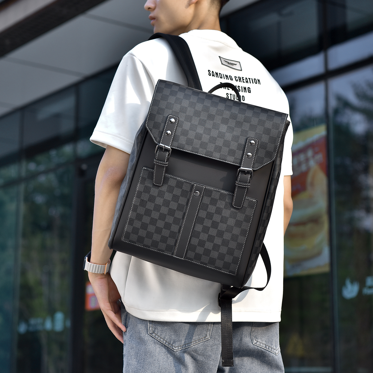 双肩包时尚大容量级感商务背包