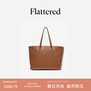 Flattered Luka头层牛皮女包大容量通勤托特包极简质感单肩腋下包