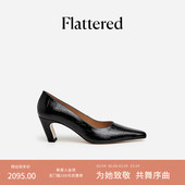 单鞋 Iggy女士真皮鳄鱼纹通勤职场尖头高跟鞋 Flattered 和慌慌同款