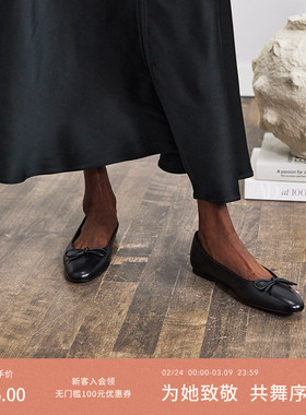 和慌慌同款Flattered Bodil女士软羊皮手工芭蕾舞鞋通勤平底单鞋