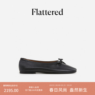 新品 Flattered 2026春季 平底单鞋 Blaise女士软羊皮蝴蝶结芭蕾舞鞋