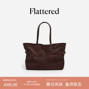 Flattered Lesley女士麂皮波士顿包大容量通勤手提托特包2026新款