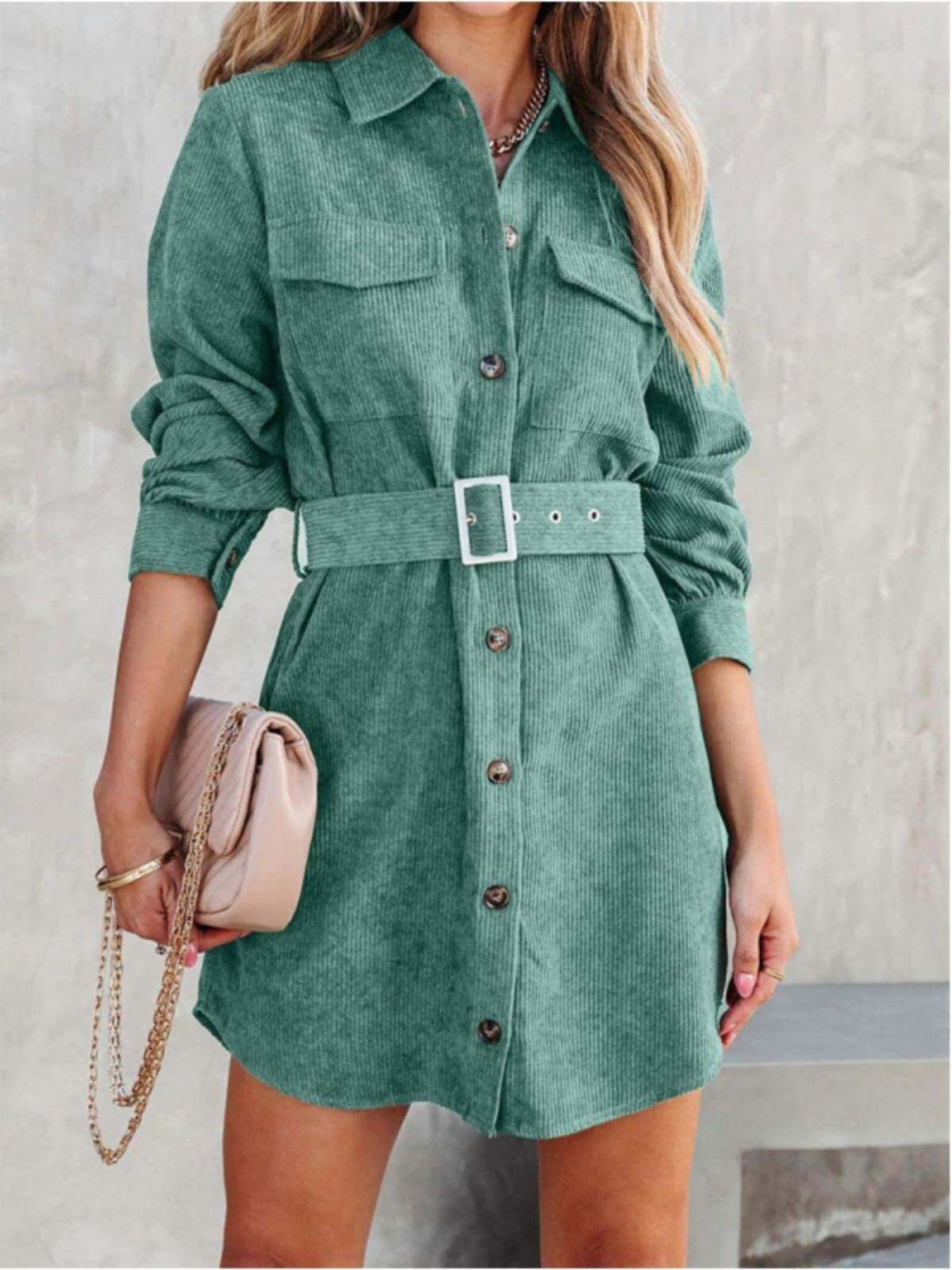 spring autumn women dresses casual ladies blouse skirt衬衫裙