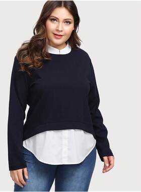 plus size women blouse casual XL-5XL fat ladies shirt tops女