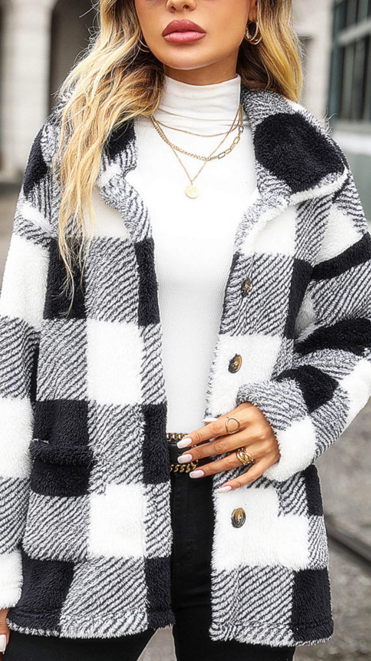 Winter Warm Jacket Women Plaid Thick Coats冬季女士加厚外套