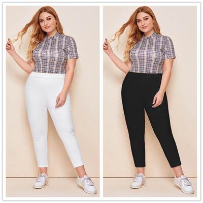 plus size women pants XL-4XL casual big ladies trousers大码