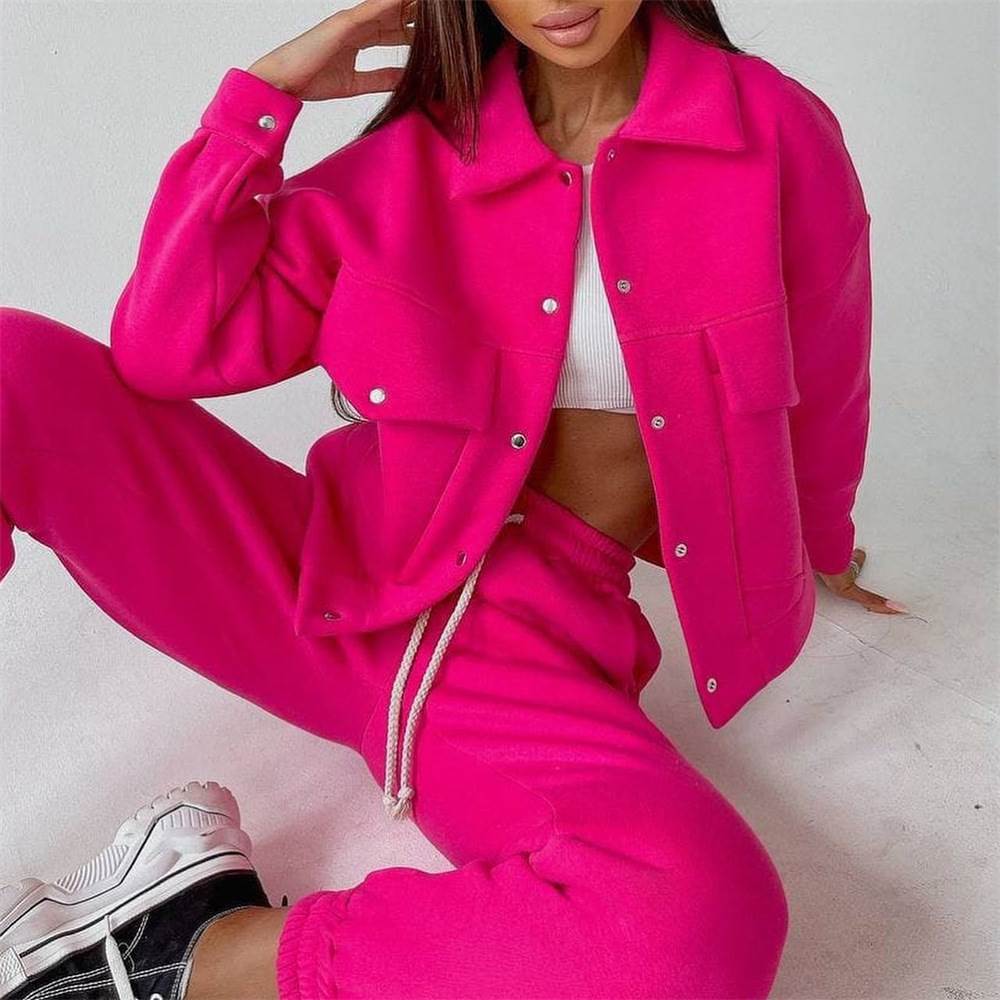 2022 top trousers suit sweater pants two-piece women's