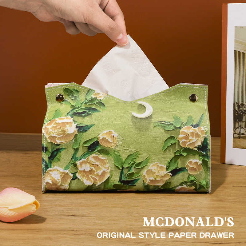 油畫輕奢風抽紙盒客廳家用紙巾盒