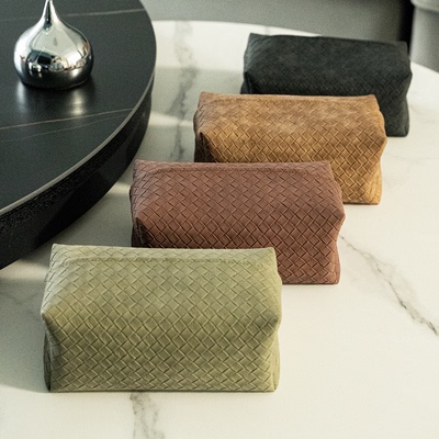 中古风纸巾盒轻奢编织纹抽纸盒