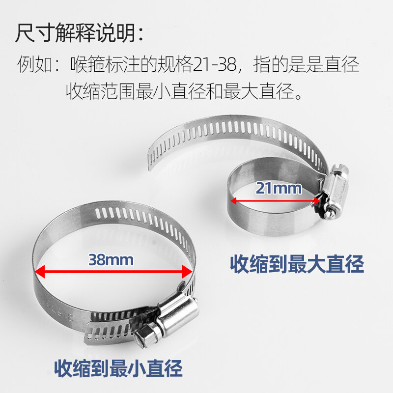 304不锈钢卡箍喉箍抱箍快装煤气管卡扣消防水管管夹管卡固定卡