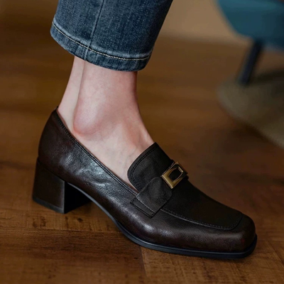 5厘米头层水洗马皮乐福鞋单鞋SY483