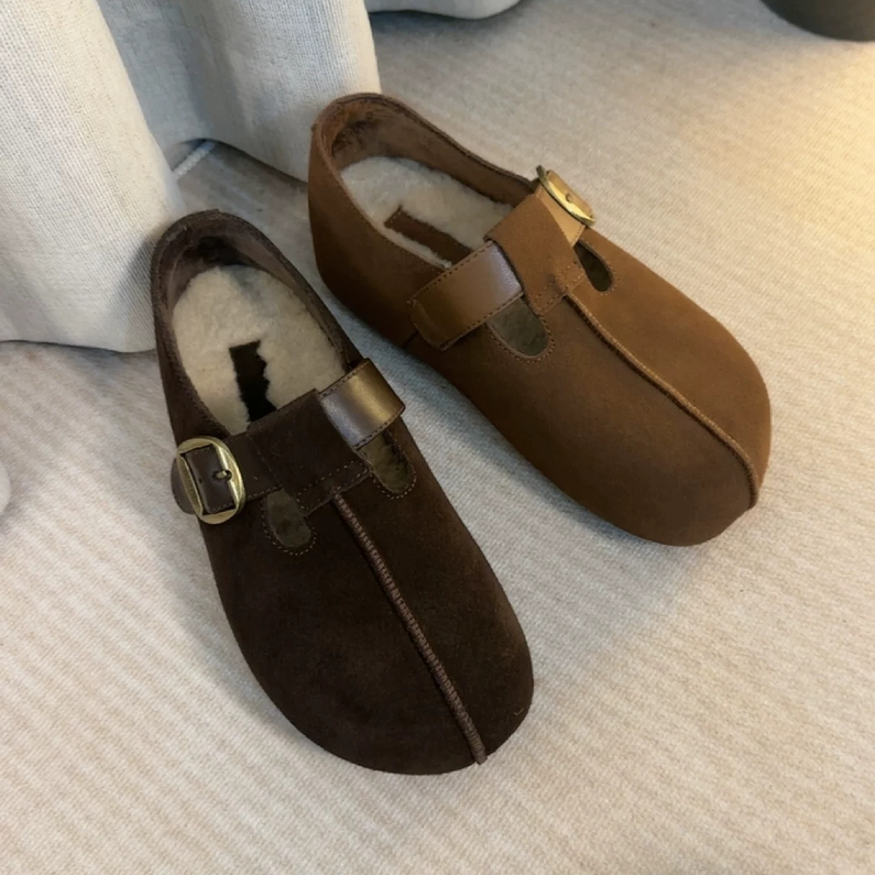 特价福利。3.5厘米真皮牛反皮加绒加毛博肯鞋单鞋-01-1285