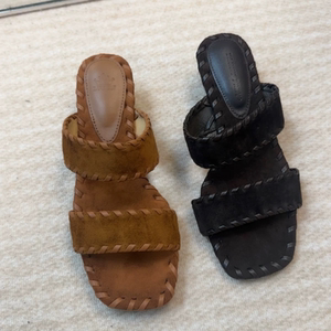 4厘米头层胎牛皮绒凉鞋拖鞋编织-77