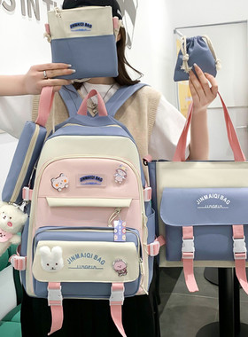 书包女夏ins风大容量韩版高中生初中小学生三到六年级可爱双肩包
