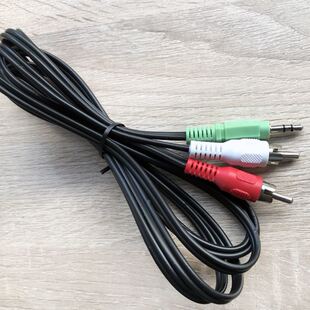 同轴转35mm音频线一分二35转双莲花35mm电脑音箱音响配音箱线长1.