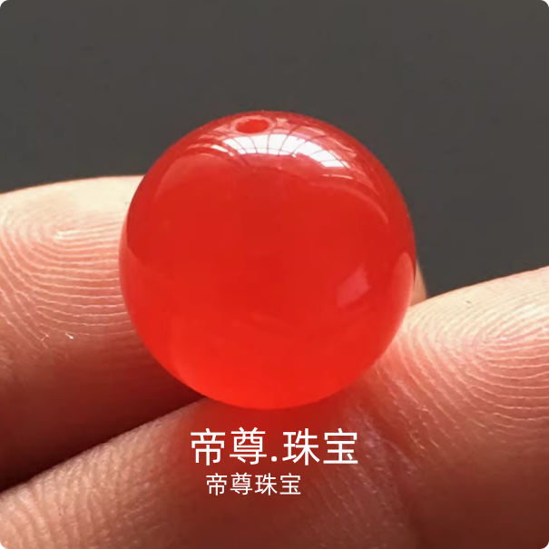 冰红珠子玉石单珠配饰配珠转运珠