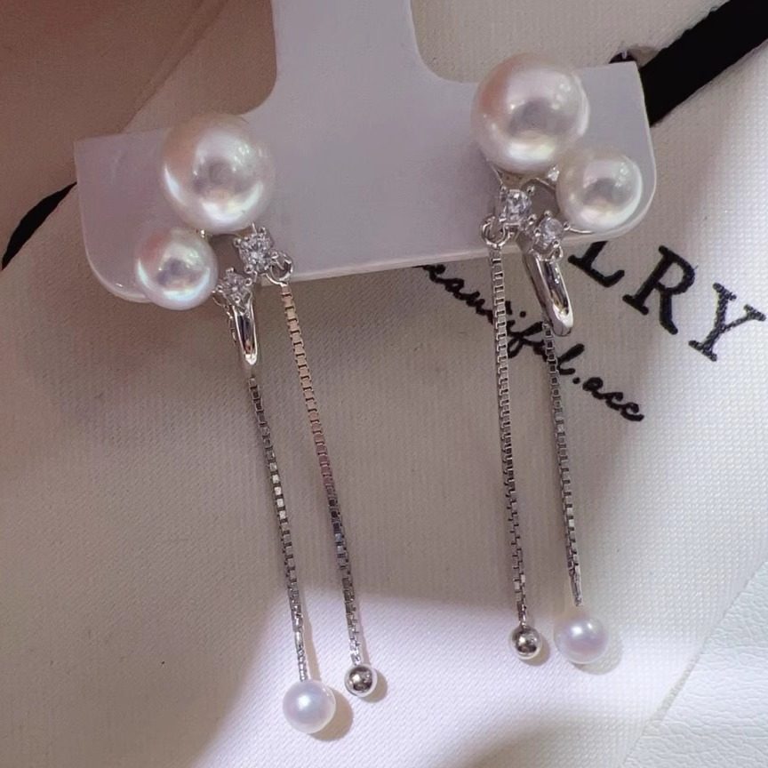 天然淡水珍珠灵动长款多珠流苏耳饰精致气质甜美设计感送女友礼物,珠宝/钻石/翡翠,耳饰,淘宝优惠券,粉丝福利购,淘宝优惠卷