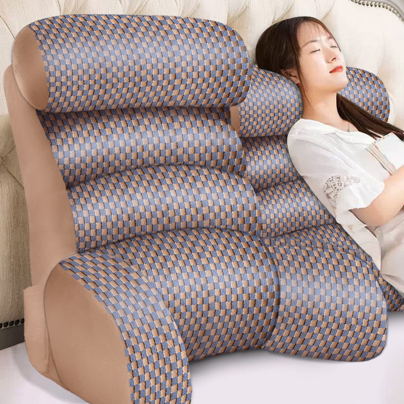 靠枕床头软包大靠背神器床上护腰靠垫手机看电视沙发半躺夏季冰丝