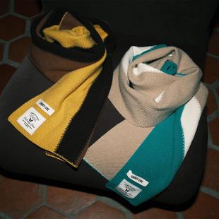 Liberty line 24aw欧美街头造型多彩撞色特种织法厚实宽版长围巾