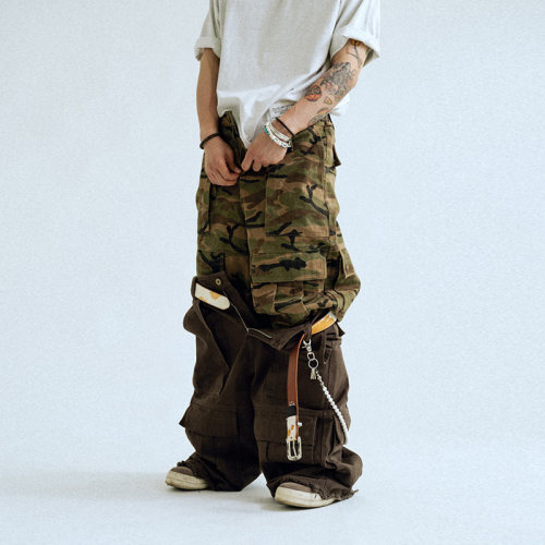 Liberty line【口口桑自制】多口袋宽松迷彩七分裤cargo pants