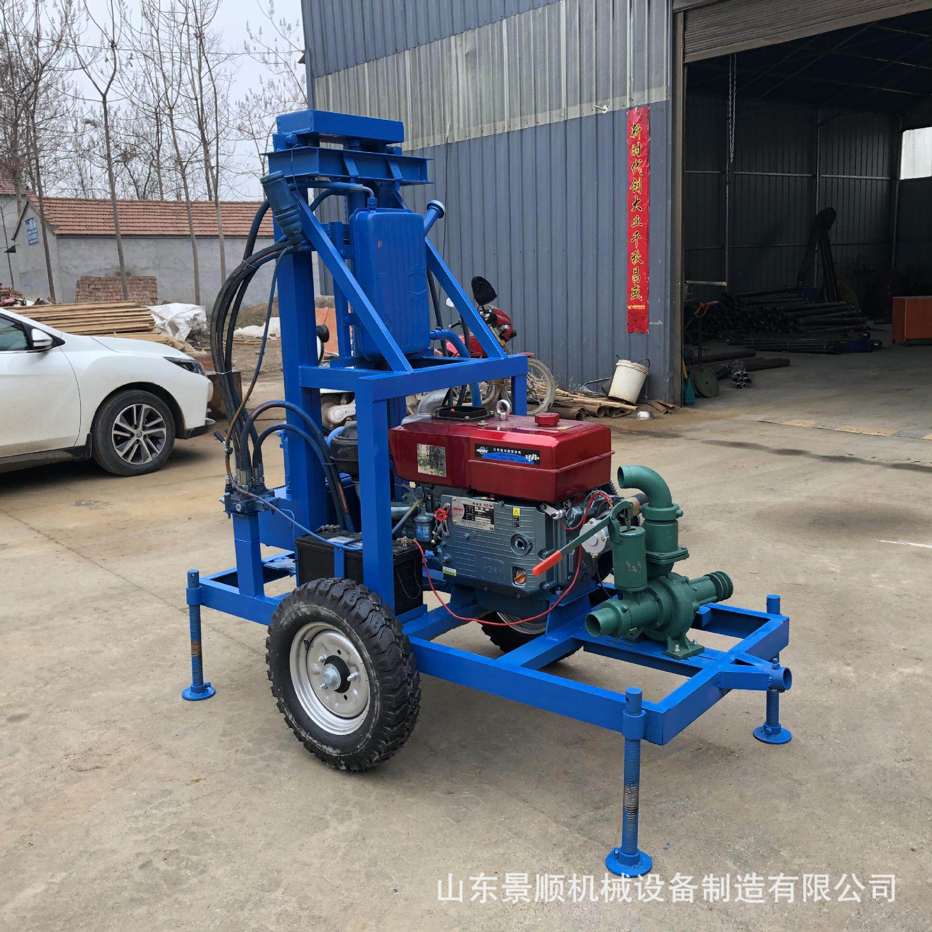 120米液压打井机 农田灌溉水井钻机 家用饮水柴油便携牵引钻井机