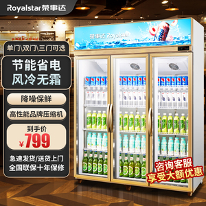 荣事达饮料展示柜冷藏冰柜立式保鲜双开门冷饮商用单门啤酒冰箱