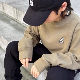 男童卫衣2024秋冬新品潮酷男宝宝纯棉简约纯色打底衫插肩袖秋上衣