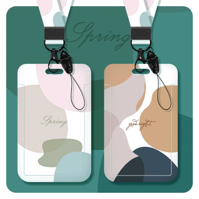 卡套门禁饭卡证件套校园公交工作工牌学生校牌胸牌钥匙扣链一体ins风带挂绳高级感身份证电梯放卡的挂脖厂牌