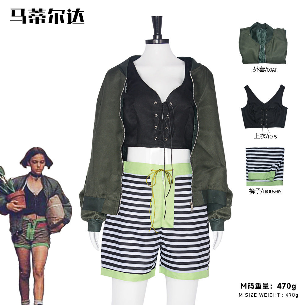 这个杀手不太冷cos服玛蒂尔达绿色休闲套装cos服角色扮演cosplay