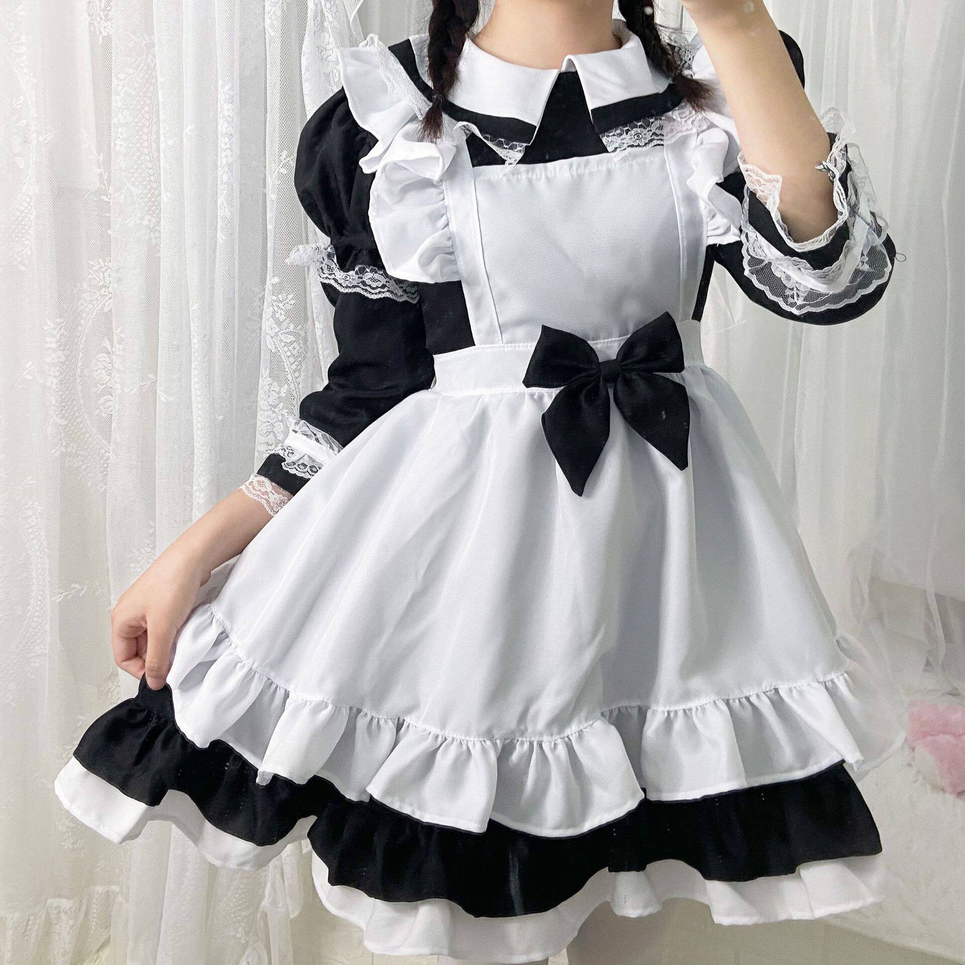 新万圣节爱丽丝梦幻仙境女仆装cosp服装lolita长袖软妹连衣裙