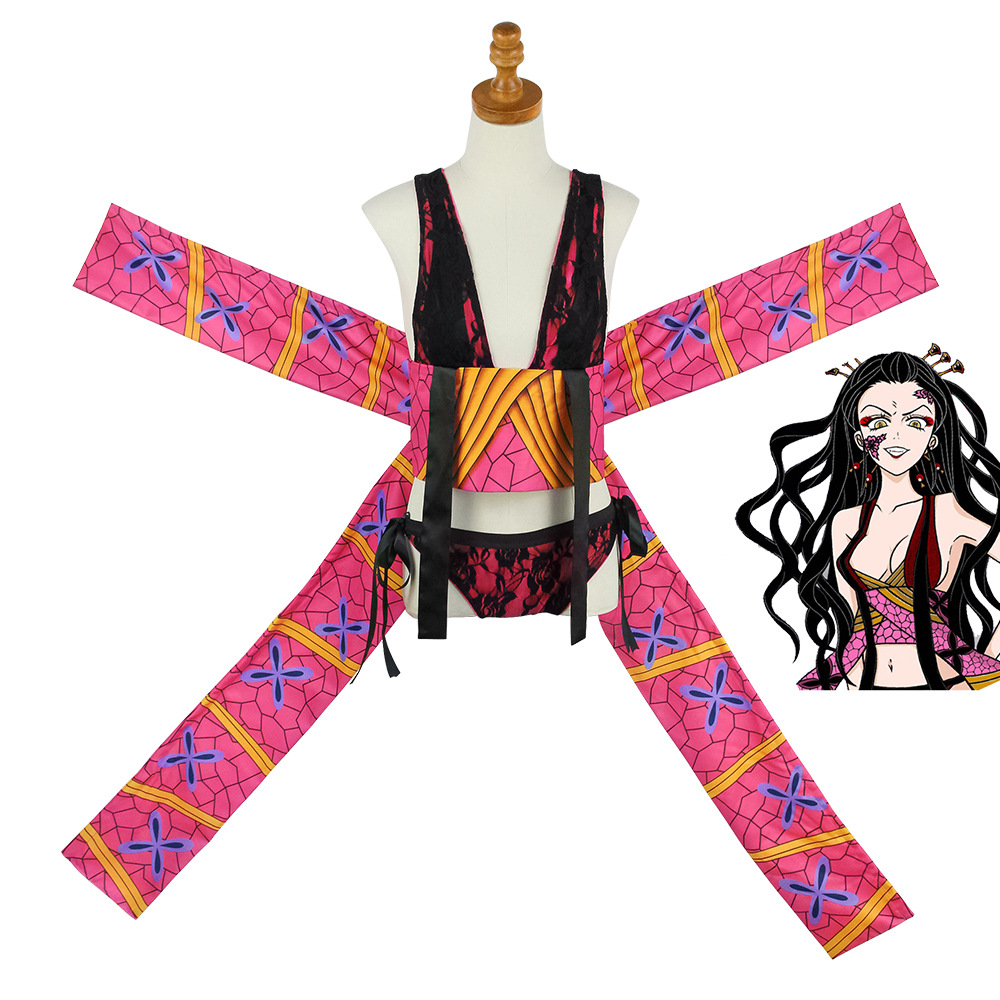 上弦堕姬花魁双子之鬼cos服鬼灭之刃堕姬cosplay服装角色扮演