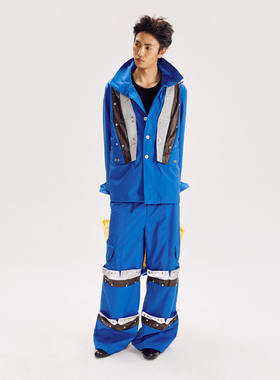 高定款*芸蚁〔城市美工〕超多形态电光蓝防水功能性异形工装长裤