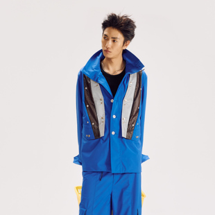 高定款*芸蚁〔劳动最光荣〕多形态电光蓝防水功能性结构夹克外套