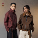 芸蚁〔红茶馆〕特殊亚麻匹马棉色织多形态腰带民族流苏夹克外套