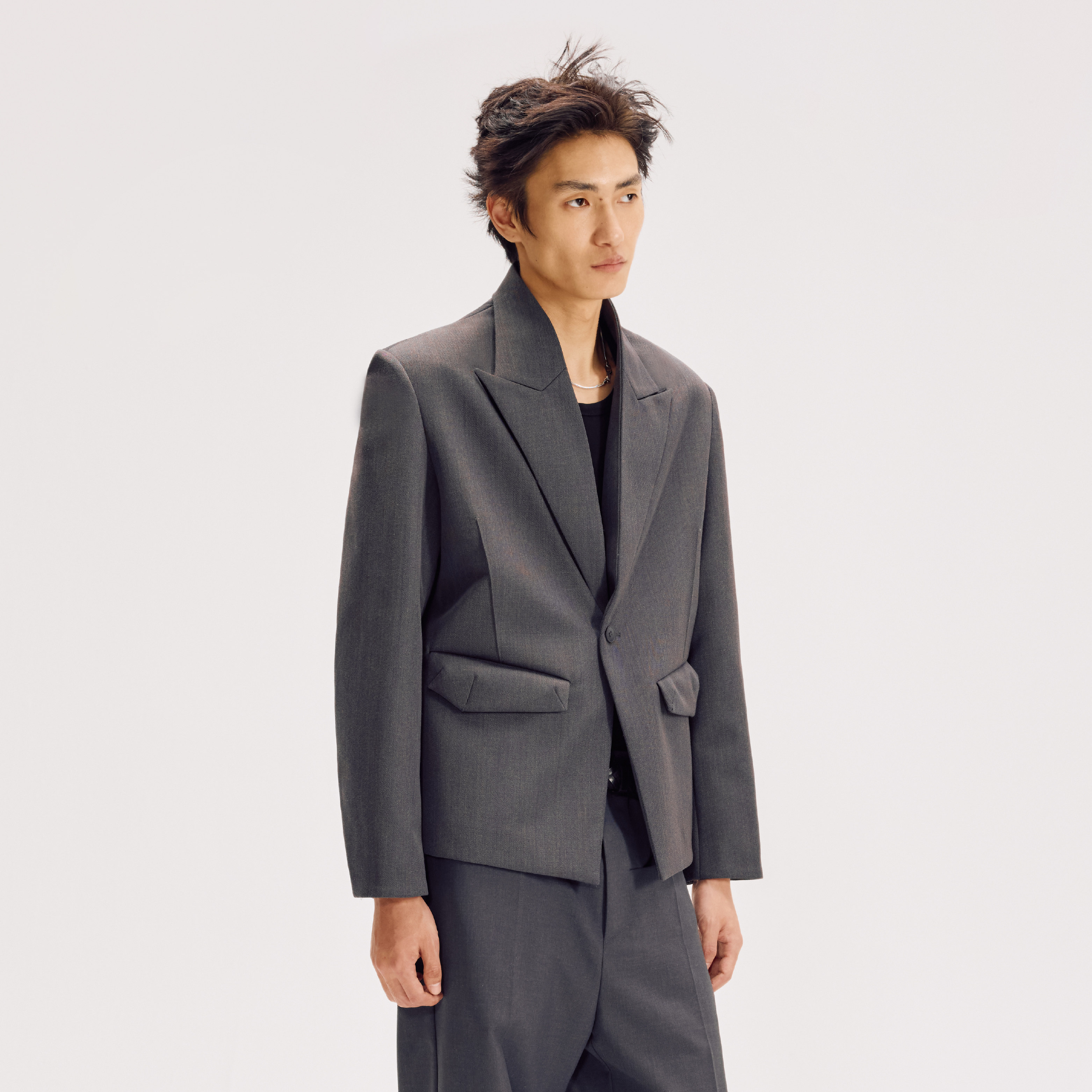 高定款*芸蚁〔斯文败类〕特殊进口精纺羊毛织肌理枪驳领双袋西装,男装,休闲西服,淘宝优惠券,粉丝福利购,淘宝优惠卷