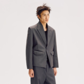 高定款 芸蚁〔斯文败类〕特殊进口精纺羊毛织肌理枪驳领双袋西装