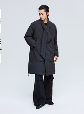 芸蚁〔逆寒〕90白鸭绒科技三防多形态围巾抽绳下摆长款保暖羽绒服