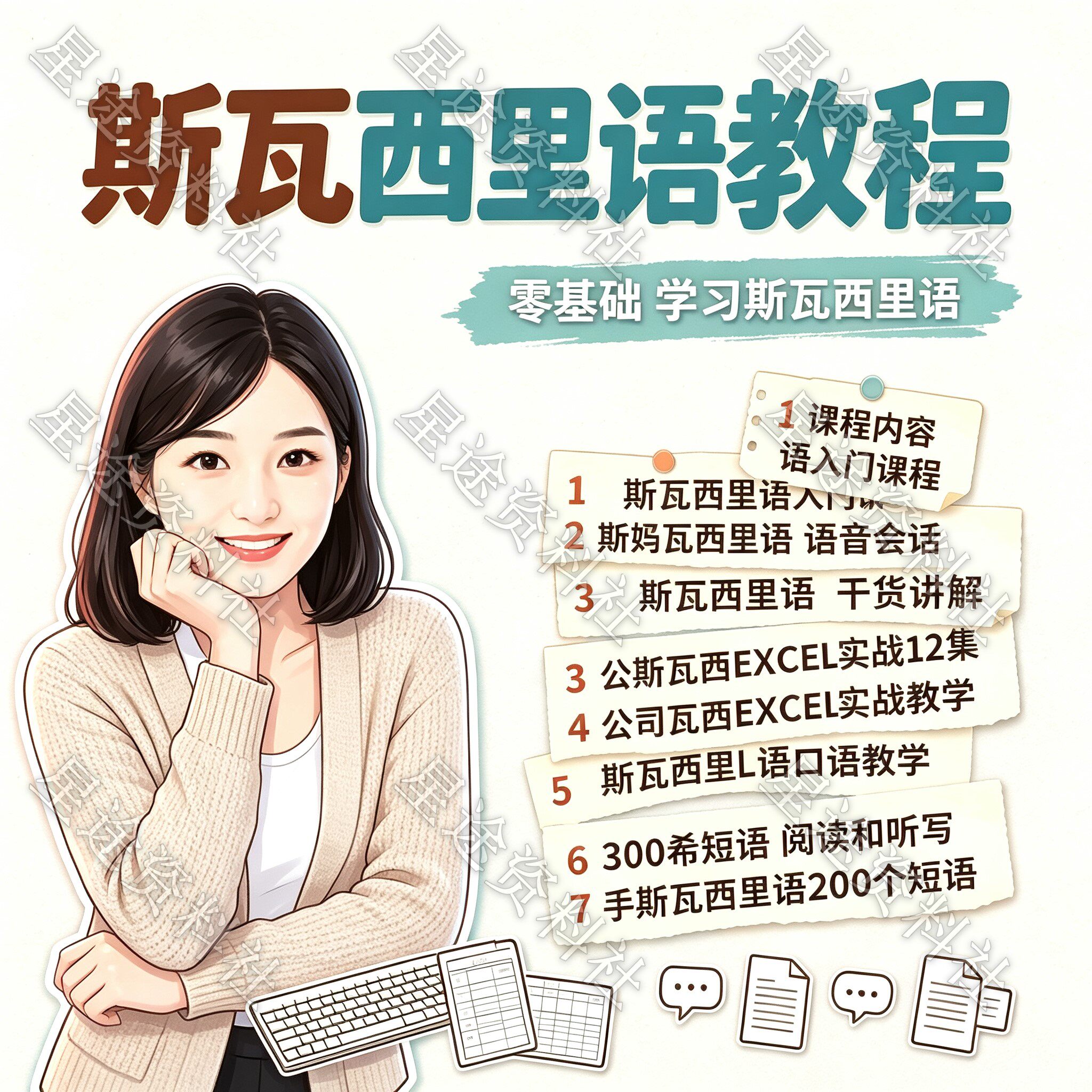 零基础自学到精通斯瓦西里语视频教程日常生活交流会话句子课程