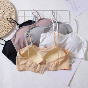 抹胸内搭背心内衣 固定胸垫 细弹性吊带款 薄螺纹冰丝 212 背扣款