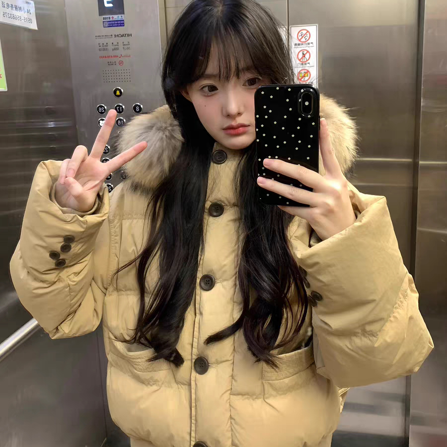 大毛领棉服女冬季2025新款宽松加厚保暖面包服短款小个子棉衣外套,个性定制/设计服务/DIY,棉服工装,淘宝优惠券,粉丝福利购,淘宝优惠卷