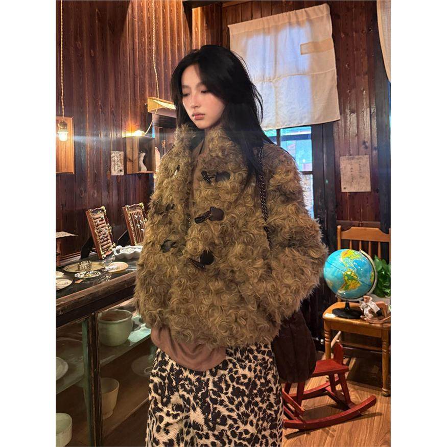 美式覆古羊羔毛外套女冬短款2025新款高级独特潮流卷毛棉服厚上衣,个性定制/设计服务/DIY,棉服工装,淘宝优惠券,粉丝福利购,淘宝优惠卷