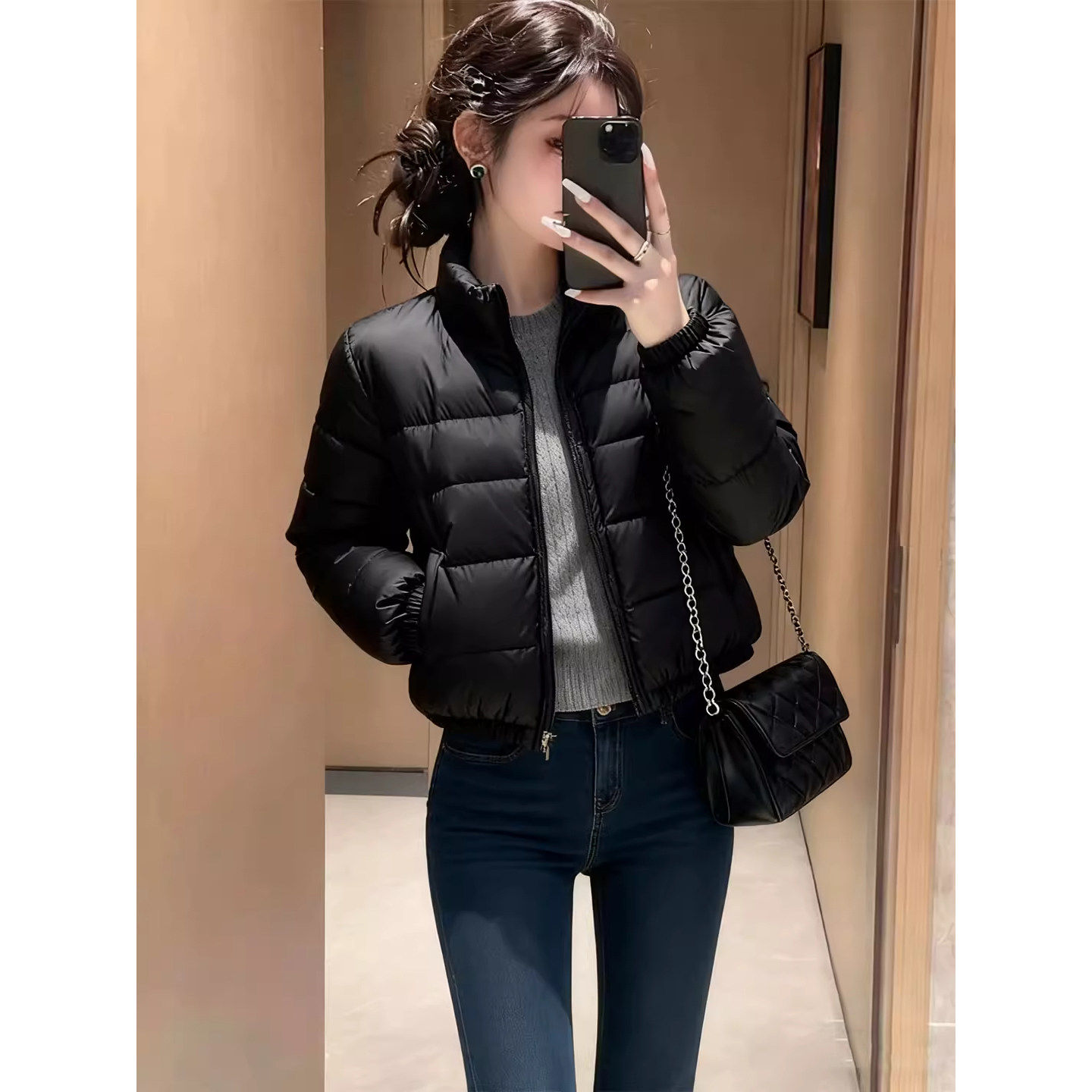 2025冬季新款黑色短款棉服女显瘦小棉袄保暖小个子面包服短款外套,个性定制/设计服务/DIY,棉服工装,淘宝优惠券,粉丝福利购,淘宝优惠卷