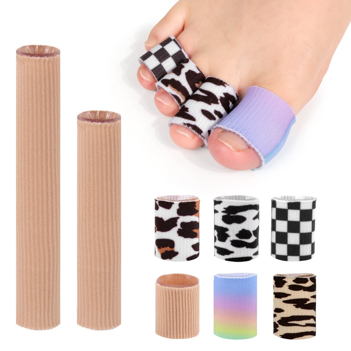 日本TopWhit凝胶弹力手指纤维保护防磨脚趾套可裁剪软化鸡眼