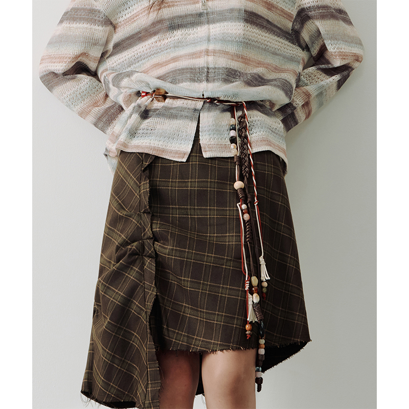 【走一推荐】SAME FLOW 秋日复古随性氛围感绳带红咖手工编织腰绳