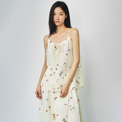 SAME FLOW 立体多彩花朵信鸽绣花元素天丝棉质里衬舒适透三件装