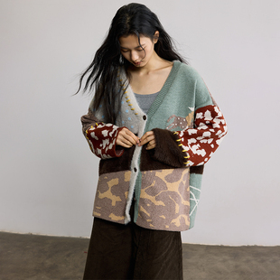 慵懒风复古开衫 羊毛混纺毛衣女冬季 外套 以梦为马 SAMEFLOW