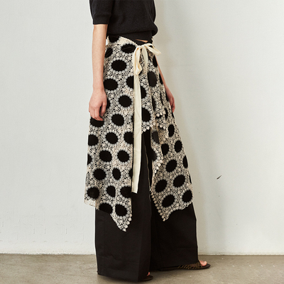 SAME FLOW 吕颖同款蕾丝半身围裙罩衫叠穿高级屁帘半身裙女春夏